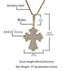 Iced Out Large Size Diamond Cross Pendant Necklace Copper Set Zircon Full Diamond Necklace