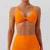 Yoga outfit xlwsbcr skulptur Peach Women's Fitness Sexig bakre korsbehandtagning av träning Gym BRA vadderad front twist sport Bras Crop Tank Top Top