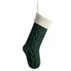 Twisted Cable Christmas Stockings Knitting Stylish Christmas-Stocking 2023 Xmas Stocking Inomhus juldekorationer Dom1413