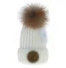 Unisex echte haarbal herfst gebreide muts herfst winter dame casual hiphophoeden