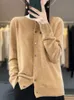 Womens Sweaters Aliselect Long Sleeve Women Knitwear Cashmere Knit 100% Pure Merino Wool Spring Autume ONeck Top Cardigan Sweater Clthing Coat 231007