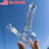 Cachimbo de água de vidro arco-íris de 7,8 polegadas para fumar cachimbos de água Bong Bubbler + Downstem Bowl