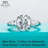 Solitaire Ring AnuJewel 38cttw Oval Cut D Color Diamond Engagement 925 Sterling Silver Rings For Women Jewelry Wholesale 231007