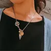 Anhänger Halsketten QN Silber Farbe Retro Handgemachte Getrimmte Fertige Set Halskette Für Frauen Pullover Kette Mode Schmuck
