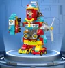 モンテッソーリのおもちゃ漫画ビルドブロックスペースウォーカー6IN1トランスロボットミニフィギュアテクニック戦闘コンストラクション宇宙船おもちゃの子供クリスマスギフト