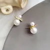 Stud Earrings MeiBaPJ Fashion 925 Genuine Silver Round Double Natural Freshwater Pearls Fine Wedding Jewelry For Women