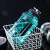 Bottiglie d'acqua Bottiglia da 2 litri con manico Grande portatile da viaggio per allenamento Sport Fitness Coppa Scala temporale senza BPA