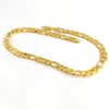 Stamped 24 K Solid Yellow Gold Figaro Chain Link Necklace 12mm Mens RealCarat Gold filled Birthday Christmas Gift279v