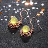 Brincos de parafuso prisioneiro cor prata vintage para mulheres estilo chinês imitação jade piercing feminino 2023 tendência jóias atacado