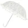 Umbrellas White Lace Trim Umbrella Wedding Bulk Flower Girls Parasol Vintage Bridesmaid