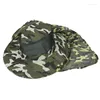 Berets Sunshade Mesh Atmungsaktive Bergsteigen Hut Winddichte Schnalle Outdoor Camouflage Fischer Angeln Dschungel Große Krempe Schattierung