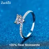 Solitaire Ring GRA 1 Heart Cut Engagement voor vrouwen Sterling Zilver Rhodium Plated Diamond Band Bruidssets Ringen 231007