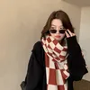 Kvinnor Winter Tassel Color Lattice Cashmere Scarves Thinker Warm Woman Shaw