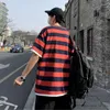 Men's T Shirts T-shirts Men Summer Striped O-neck Ins All-match Fashion Chic Tops Male Clothing Streetwear Students Ulzzang Teens Handsome