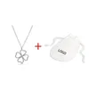 100% 925 Sterling Silver Sparkling Heart Clover Pendant Necklace Fashion Wedding Jewelry Making for Women Gifts272Q