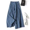 Pantaloni da donna a vita alta in cotone e lino a gamba larga versione coreana dell'estate letteraria da donna larghi casual dritti
