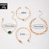 Bedelarmbanden Chinese en Engelse imitatie edelsteen ingelegd cirkelvormig licht Luxe armband set van vier groene kristallen damesarmband