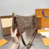 Designer bolsa de ombro luxo mulheres bolsas crossbody bolsa corrente carteira senhora fácil bolsa na alça bolsa letras em relevo flor listras marca luxo lou underarm saco