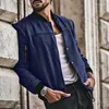 Jaquetas masculinas outono inverno sólido casacos loungewear manga longa costela moda 2023 bolso gola masculino outerwear gota