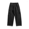 Men's Tracksuits Elmsk 2023 Spring Workwear Casual Pants Loose Versatile Simple Straight Tube Texture Spliced Long Pan