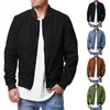 Herrjackor herr höst långärmad casual baseball vindbrytare zip up jacka cyklistrockfickor besättning nacke outwear lätta rockar