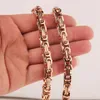 4 5 8mm Fashion Jewelry Rose Gold 316L Rostfritt stål byzantinska kedja män kvinnor halsband eller armband armband 7-40 present c332x