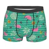 Underpants Men Pink Flamingos And Tropical Palm Leaves Boxer Briefs Shorts Panties Breathable Underwear Male Novelty S-XXL
