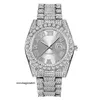 Diamond Watch Rolaxs İsviçre Mekanik Kol saatleri kol saatleri Lüks Altın Roman Bling Hip Hop Full Buzlu Out Watch Quartz Blue Diamond Saatler Erkek Gümüş Diom Hb1k