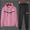 Survêtements SXXXL HOMMES ET FEMPESSEURS SUITS SUIGNES SURCULES COTTON Mélangez deux pièces Set Sports Sports Jogger costumes Couleur continue avec FA