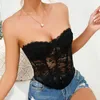 Vrouwen Tanks Sexy Y2K Chic Solid Lace Bloemen Corset Camis Push Up Bodycon Retro Bandeau Crop Tank Tops 2023