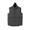 Mäns Gilet Designer Vest Jacket Luxury Down Woman Vests Feather Filled Material Coat Graphite Grey Black and White Blue Pop Par Coat Size S-XXL