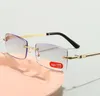 Solglasögon Luxury Diamond Cutting Ultralight Reading Glasses Women Män Rimless High Quality Frame Anti Blu Ray Fashion 1 1,5 till 4