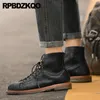 Boots Designer Men's Shoes Italian Full Grain Leather Fall Dress Durable Lace Up Ankle Formal Party Short 2023 Round Toe Outdoor