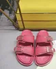 Feel Sandals Luxury Double Strap Slippers With Bagfoette Decorative Buckle Size 35-45