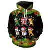 Men's Hoodies 2024 Unisex Ugly Christmas Sweater 3D Print Funny Xmas Pullover Hoodie Sweatshirt Men Women Autumn Winter Plus Size Clothing