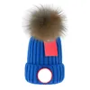 Tasarımcı Kış Kapağı Örme Beanie Yün Şapka Erkekler Kadın Tıknaz Örgü Kalın Sıcak Sahte Kürk Pom Beanies Şapkalar Kadın Bonnet 1234