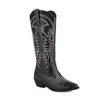 40-48 grand fil brodé automne et hiver bottes hautes à talons épais pour les femmes G561 231003