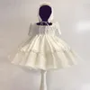 Robes de printemps et d'été pour filles, tenue brodée française pour enfants, manches bulles, princesse Boutique Eid, 2023