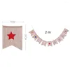 Decorative Flowers Memorial Day Garland Burlap Banner Po Prop Sign America Independence Bunting Happy Birthday Banners