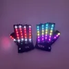 Gants sans doigts 1 paire de gants lumineux LED rechargeables accessoires de fête lumineux gant clignotant lumineux Costume de scène DJ Bar fournitures changement de couleur 231007