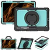 Para Samsung Galaxy Tab S8 S7 11 pulgadas Fundas seguras para niños a prueba de golpes Soporte de rotación 360 Cubierta de agarre con mango PC + Funda protectora resistente de silicona para tableta