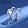 Anello solitario di lusso per le donne Pure 100 925 Sterling Silver Band Anniversario Gioielli Fidanzamento Regalo di nozze Nuziale 231007