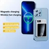 Ultra fino sem fio de carregamento rápido magnético power bank display led tipo c carga rápida para iphone android
