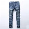 Distressed Robin Motorcycle men's jeans Rock revival Skinny Slim Ripped hole Men's Brand Denim pants Men Designer303L