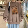 Men's Hoodies Small Bear Hoodie Spring And Autumn Tide Brand High Street Loose Round Collar Top Black White Dark Gray Apricot