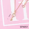 Luxur Romantic Gift S925 Silver Designer Halsband Love Heart Key Pendant Necklace For Women Girls SFN5