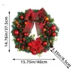 Flores decorativas guirlanda de natal decoração da porta da frente guirlandas de inverno com frutas vermelhas bowknot