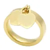 NEW Fashion Stainless steel love Silver Gold Heart rings bague for lady women mens Party wedding lovers gift engagement couple jew286x