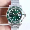 Herenhorlogerollen U1 St9-sluiting Automatische saffier Roestvrij massief Glidelock Zwart keramiek Bezel Groen gezicht Mannelijke horloges Horloges cy