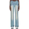 Frauen Jeans 2023 Sommer Mode Hohe Qualität Blau Sexy 3D Blume Breite Bein Niedrige Taille Straße Tragen Denim Hosen